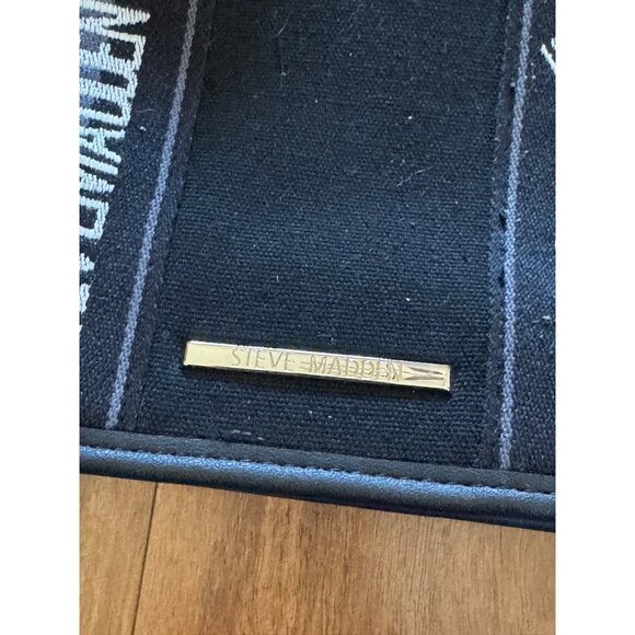 Steven Madden Tik Tok Bag Webber Small Black And Gray Canvas Purse Bag - Picture 7 of 8